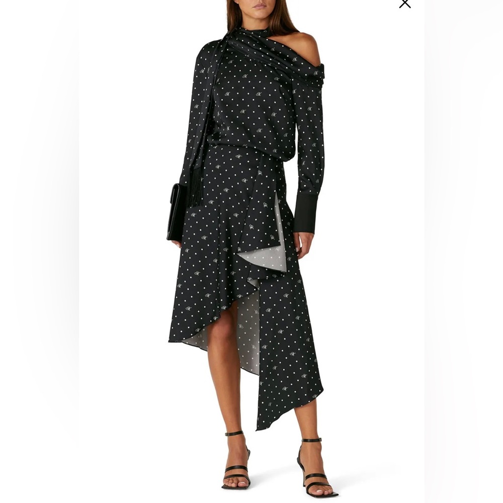 FULL SET! Monse draped scarf blouse and slip skirt set